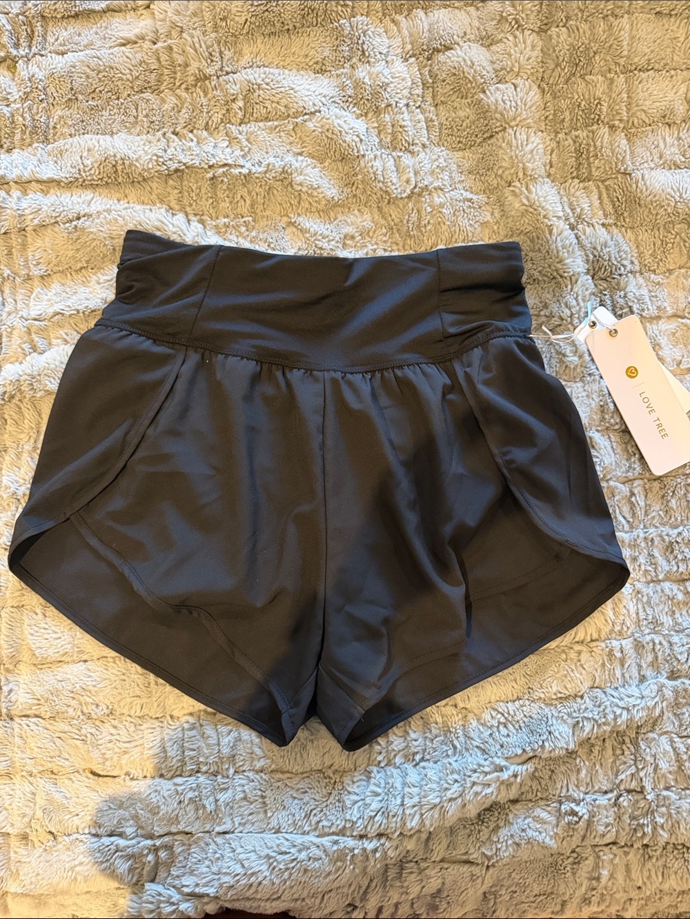 Love Tree Black High-Rise Athletic Shorts